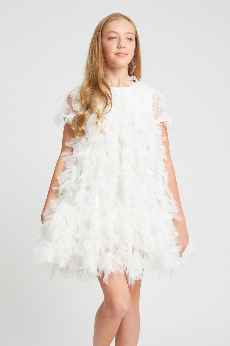 MALLORY TIERED DRESS in colour ORCHIDWHT