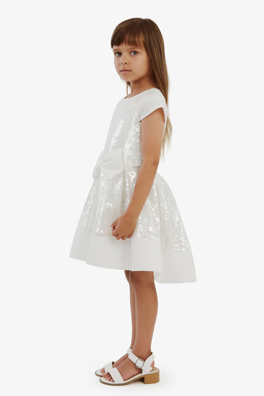 AVA STARLET SEQUIN DRESS in colour WHITE