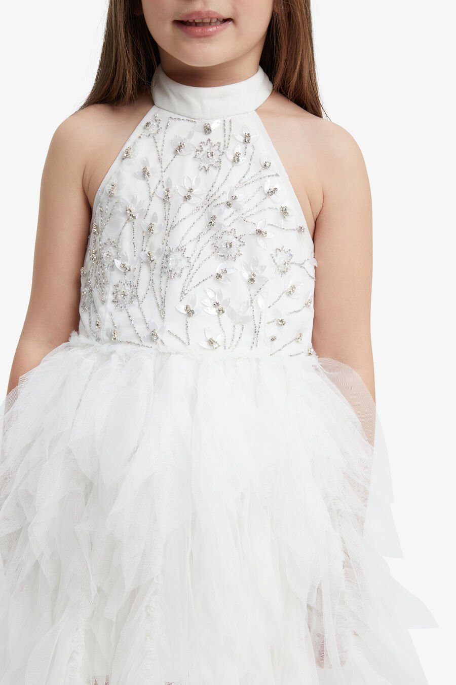 SYLVIE BEADED DRESS in colour IVORY