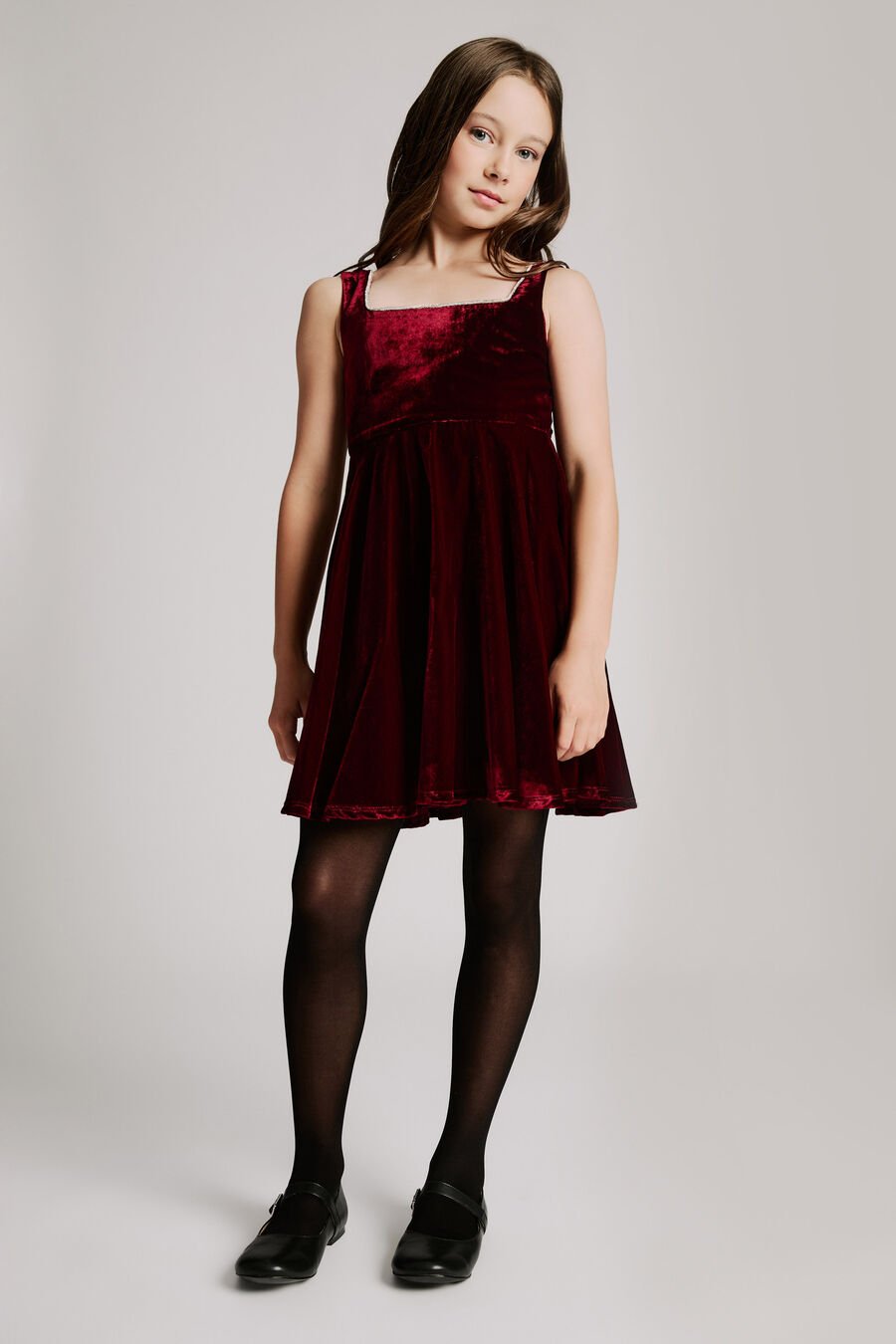 Girls Gracie Velour Mini Dress
