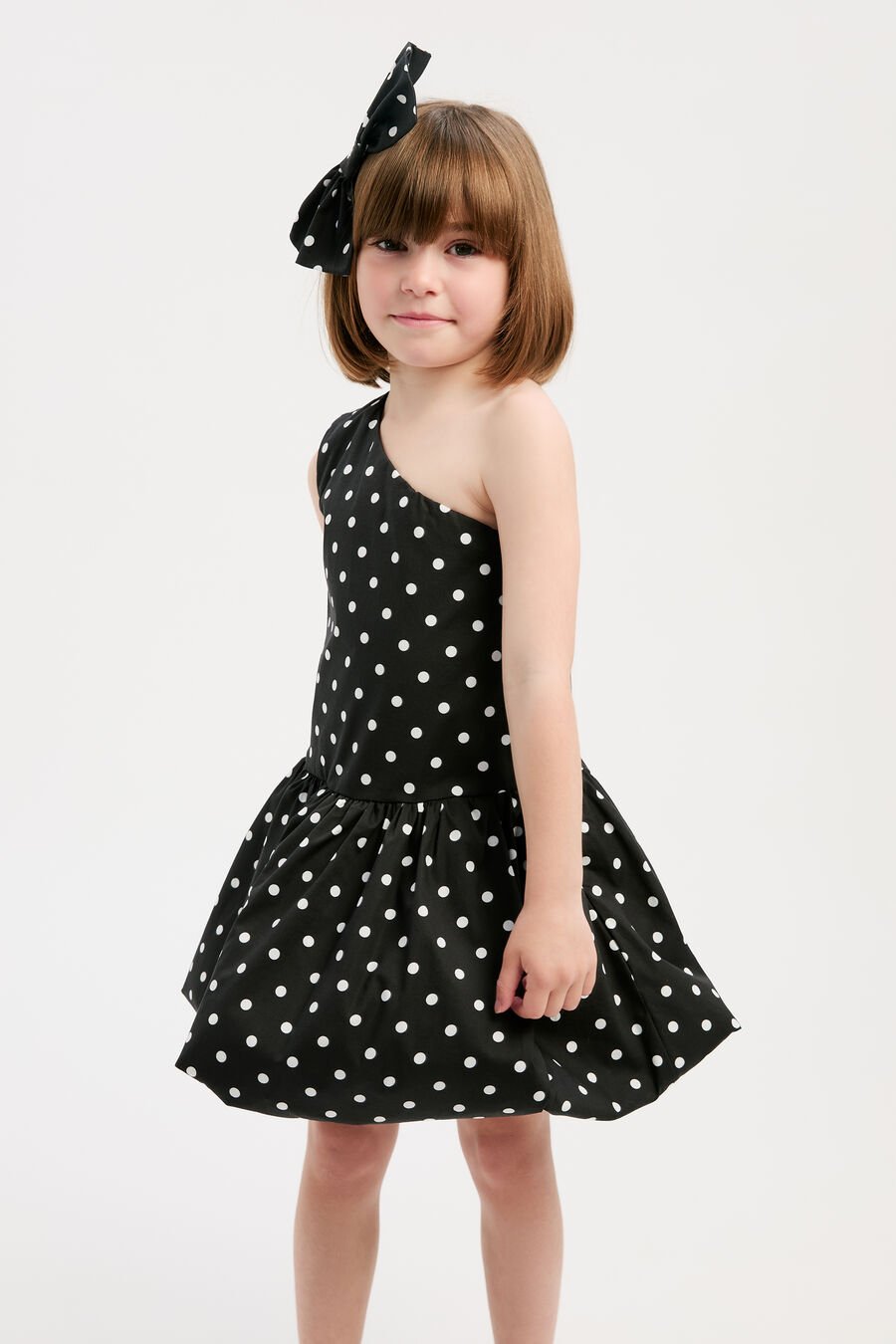 ALICE POLKA DOT BUBBLE DRESS in colour Black and White