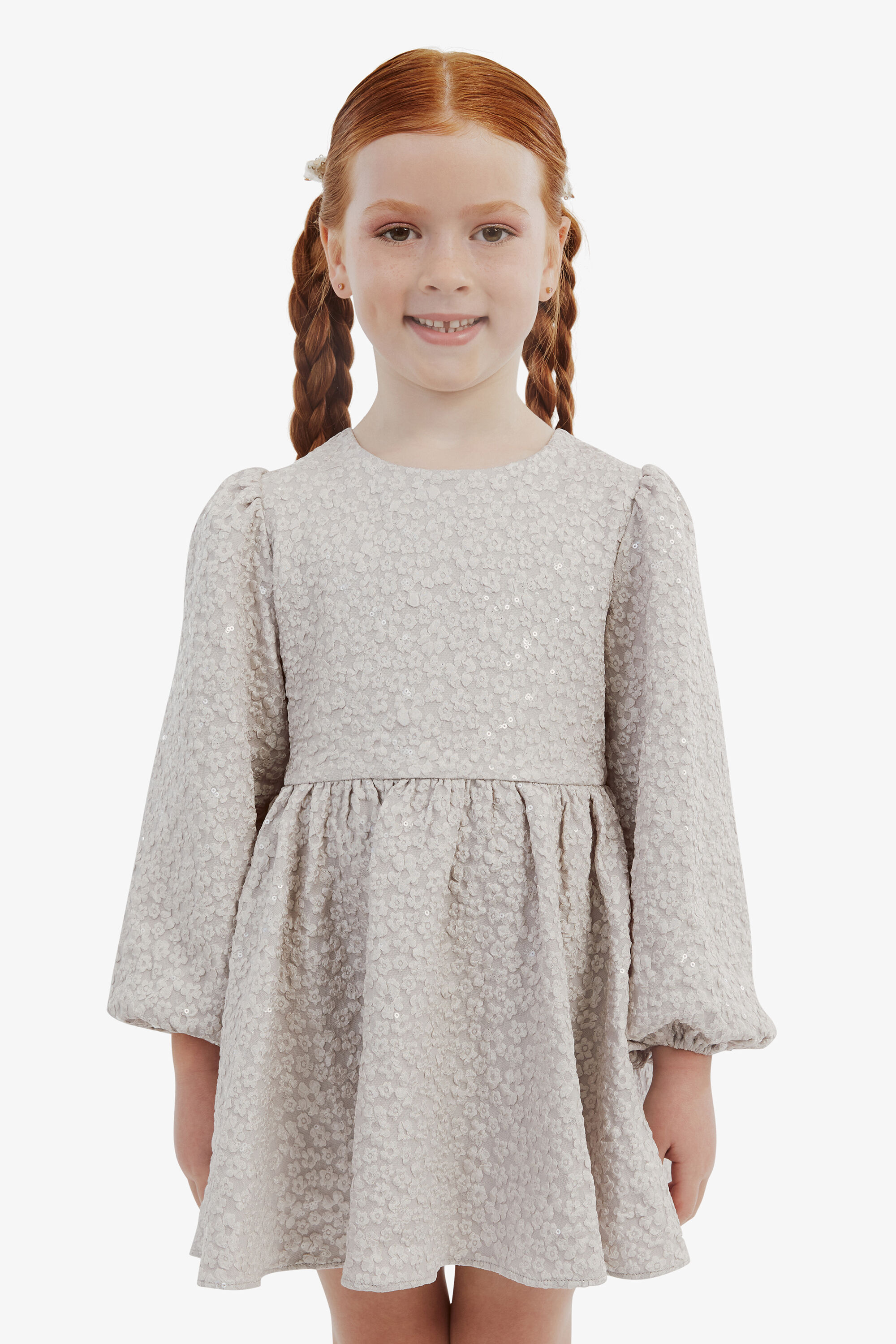 Girls Mirae Mini Dress In Silver | Bardot Junior