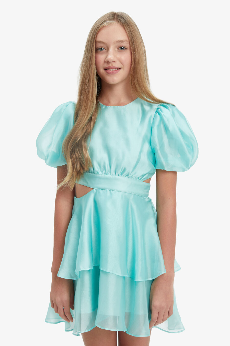 ENYA ORGANZA MINI DRESS in colour MINTY