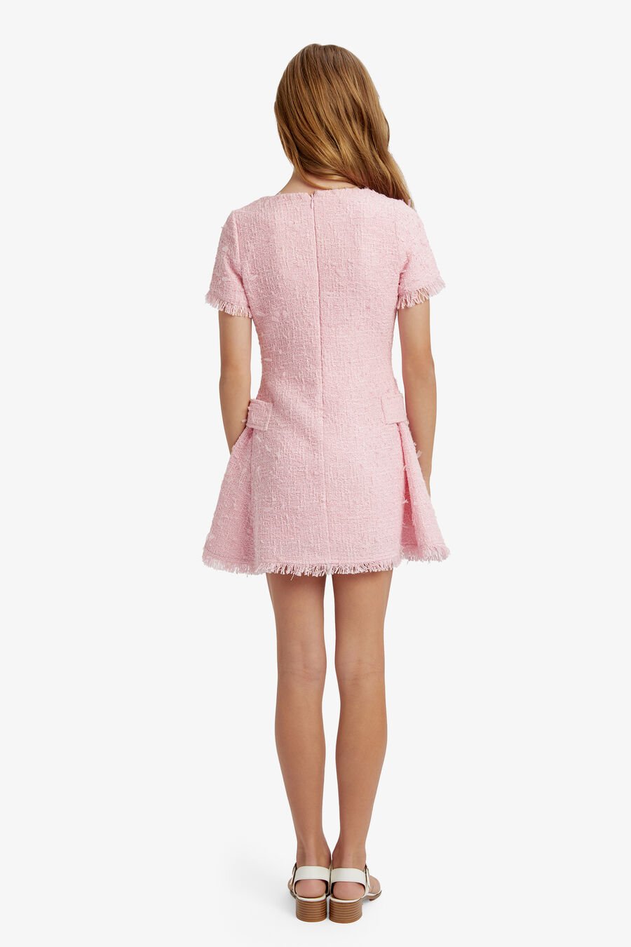 SUTTON BOUCLE DRESS in colour PINK