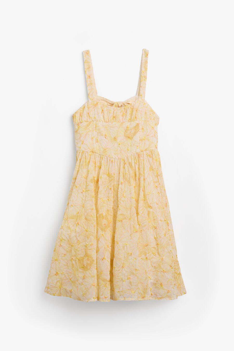 ADALINE EMBROIDERED MINI DRESS in colour Yellow Floral