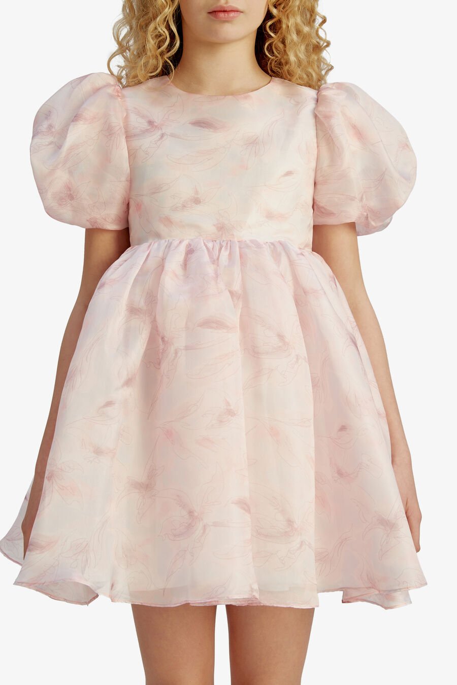 JULIET ORGANZA MINI DRESS in colour SOFT PINK