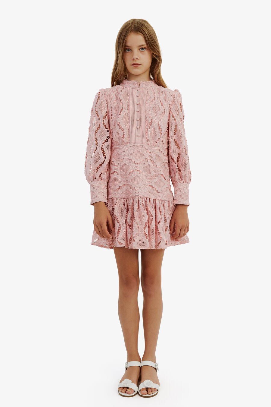 TALINA LACE DRESS in colour Cloud Pink