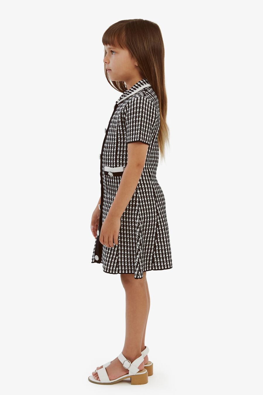 Girls Gingham Knit Dress