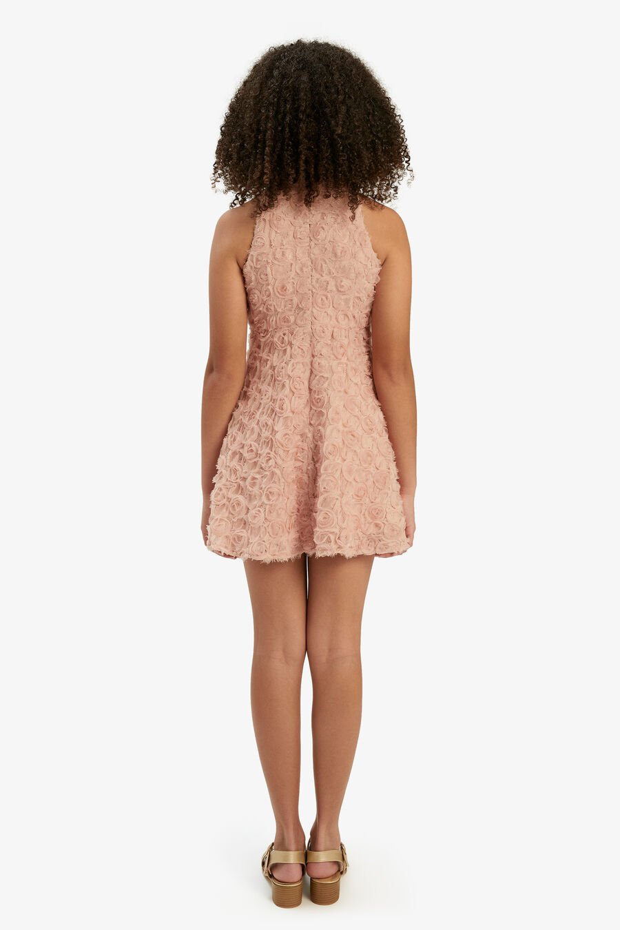 LIZELLE ROSETTE DRESS in colour DUSTY ROSE