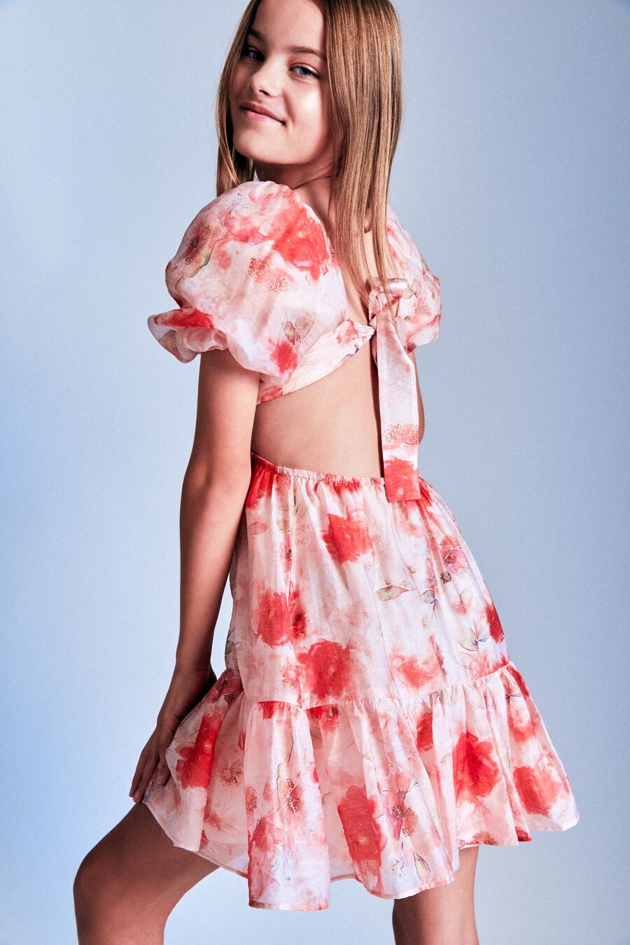 ELLORY MINI DRESS in colour PINK FLORA