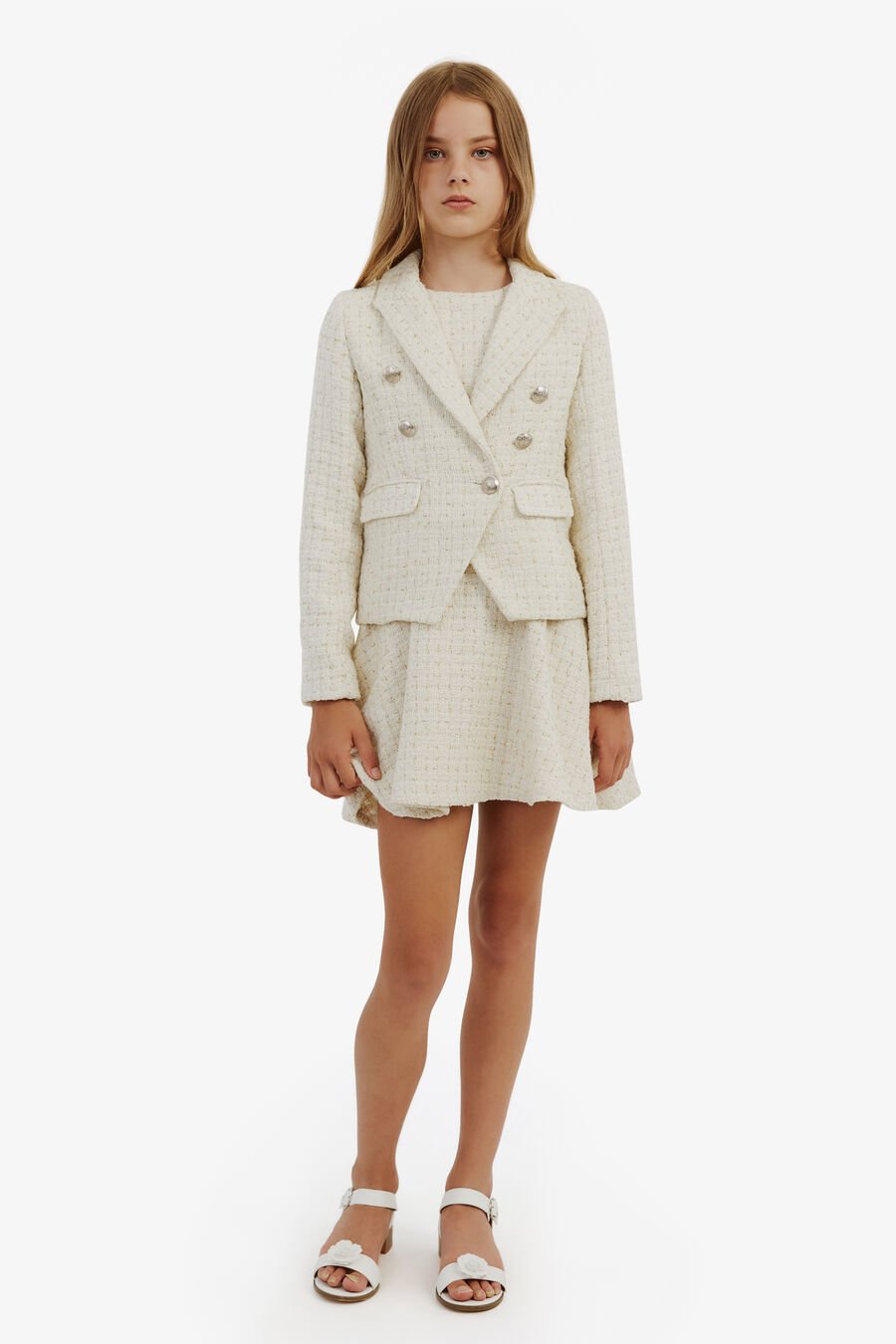 ROMA BOUCLE BLAZER in colour IVORY BOUCLE