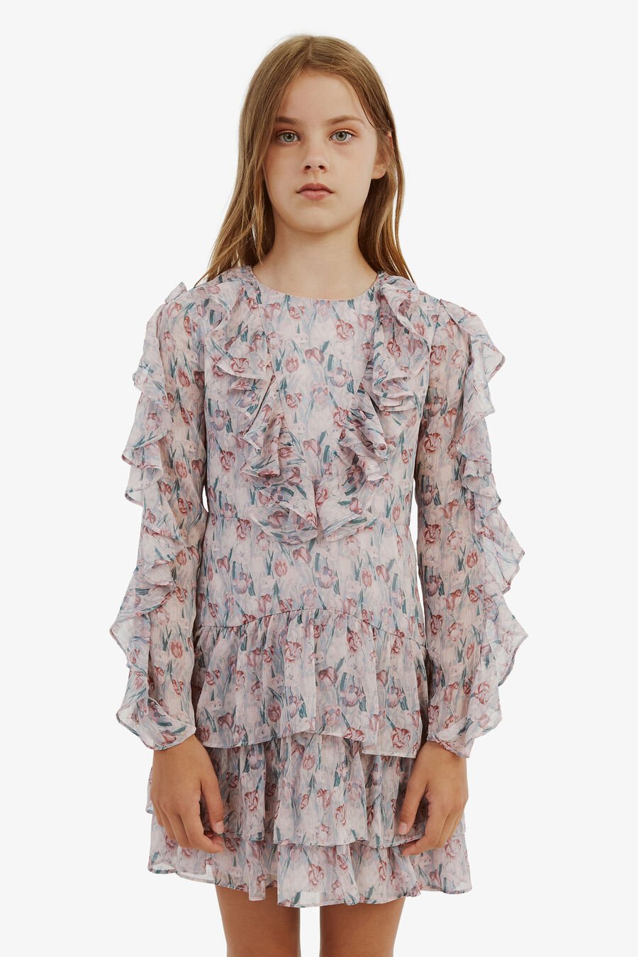 FLORAL RAH RAH DRESS in colour TULIP FLORAL