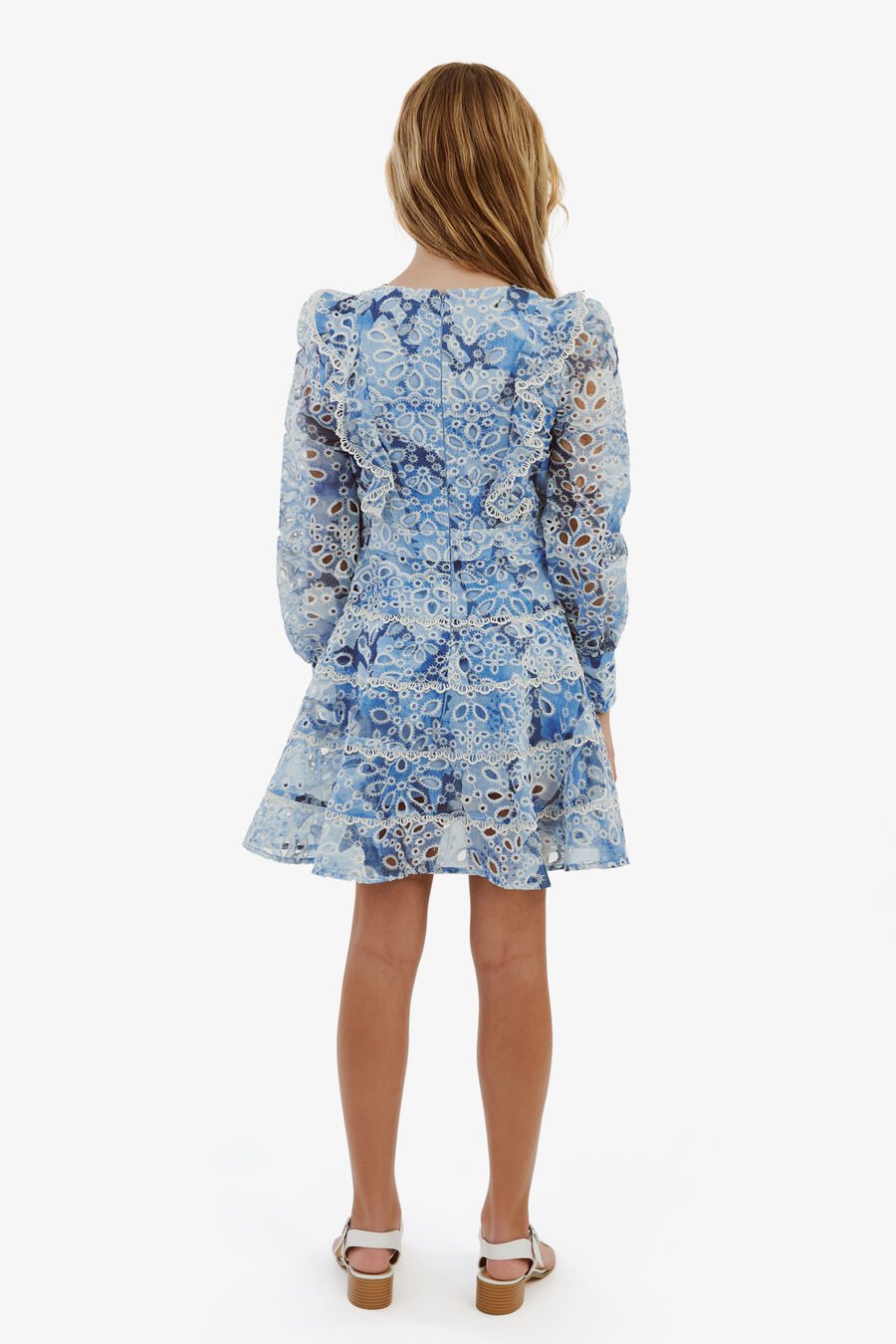 ODETTE MINI DRESS in colour Blue Garden