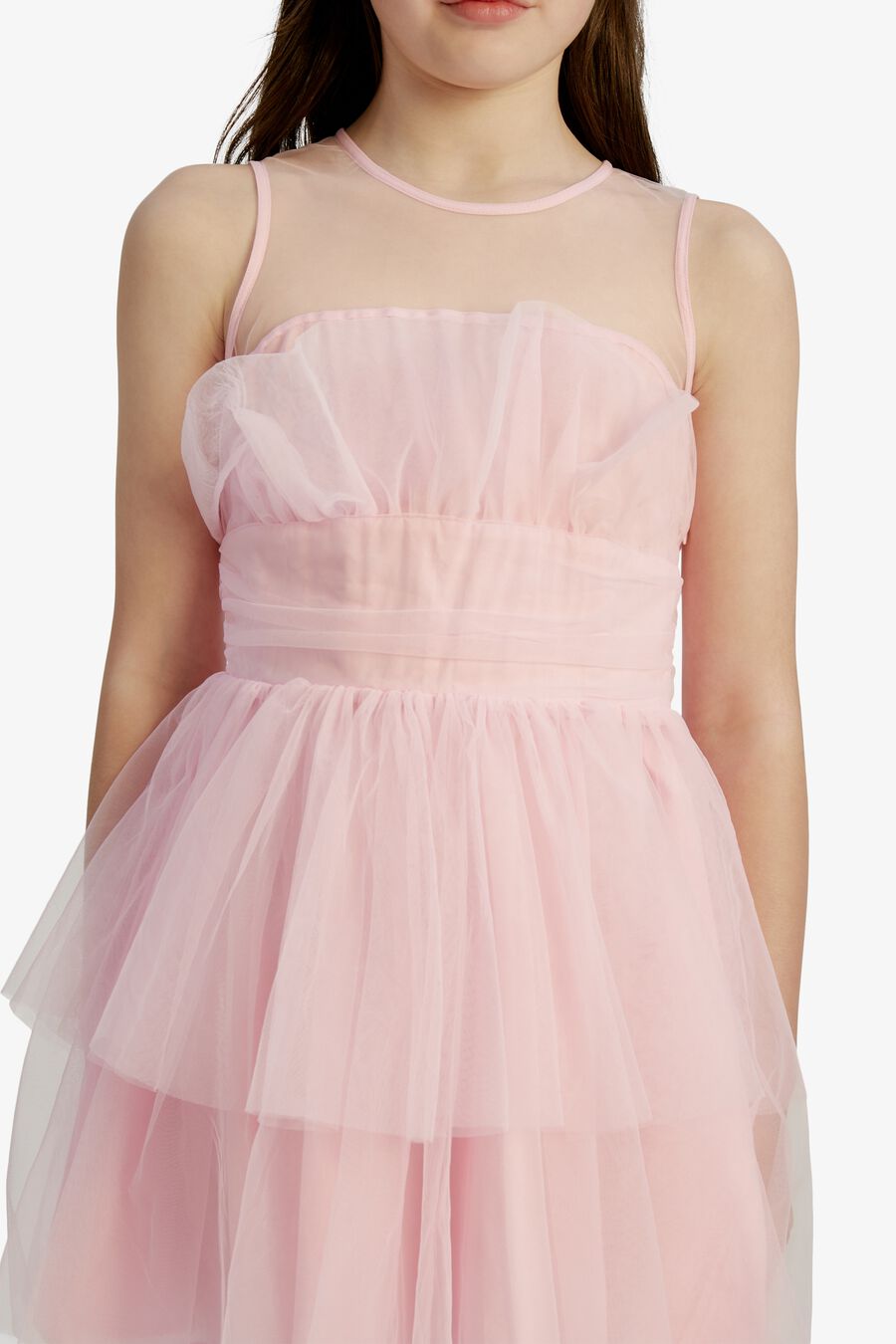 FALLON TULLE MINI DRESS in colour PINK