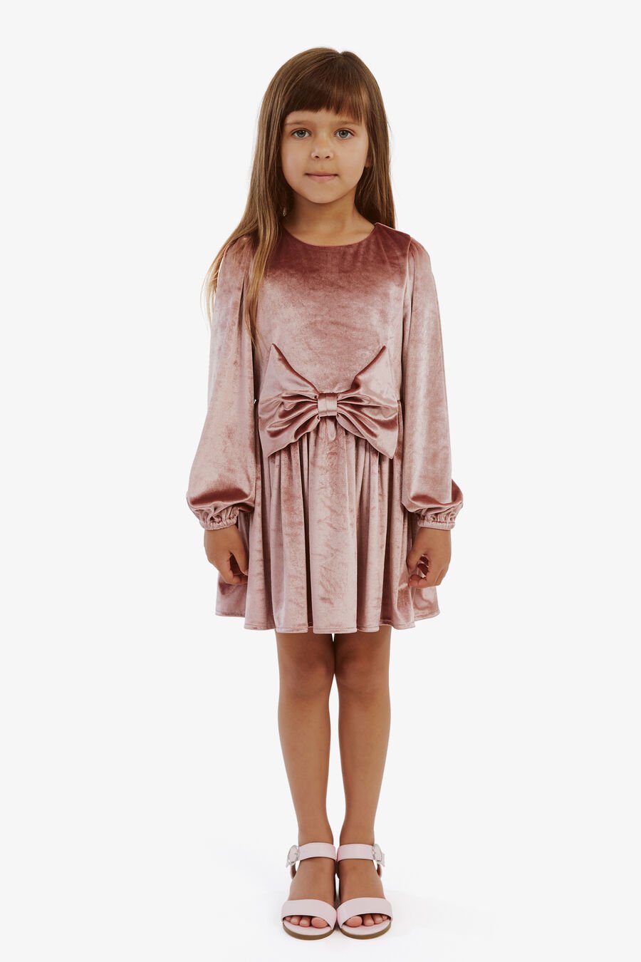 LINDSEY VELOUR MINI DRESS in colour DUSTY ROSE
