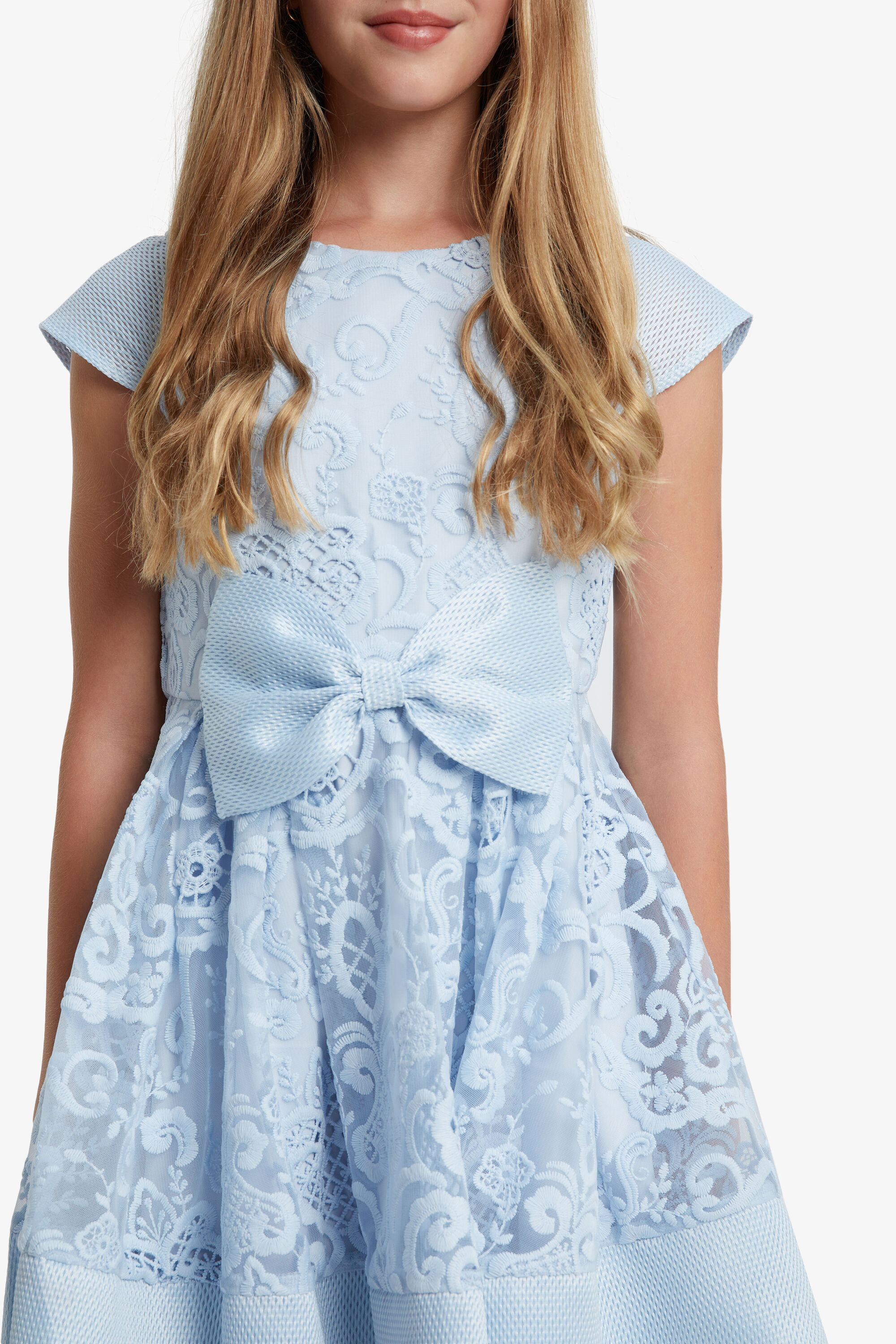 Girls Ava Starlet Dress In Sky Blue Bardot Junior