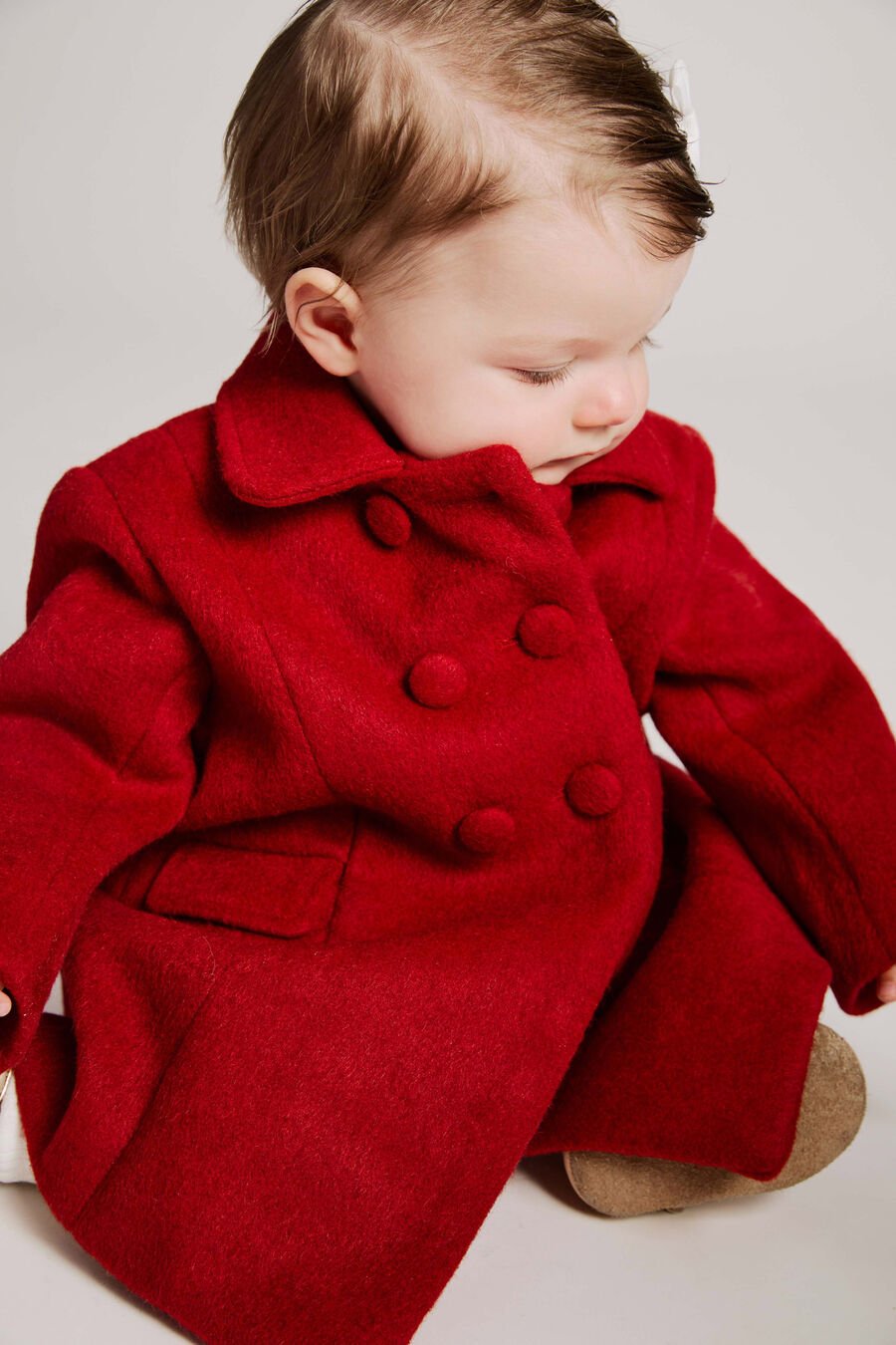LEAH WOOL COAT in colour RED