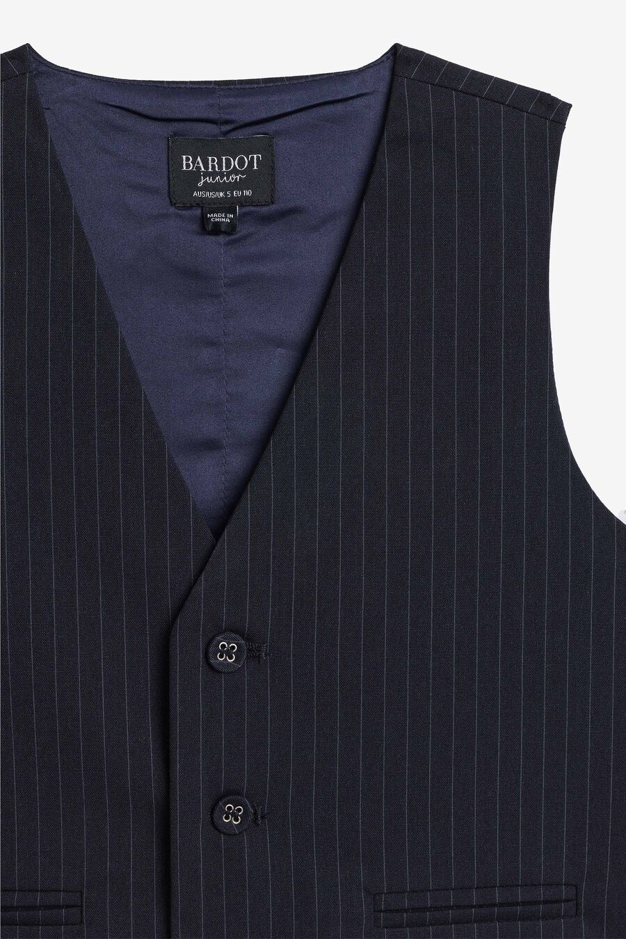 CHARLES PIN STRIPE VEST in colour Navy Pinstripe