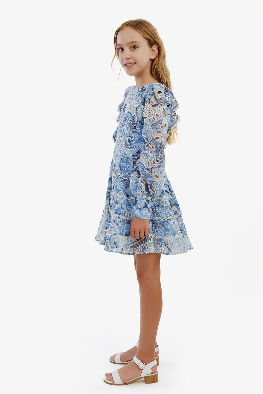 ODETTE MINI DRESS in colour Blue Garden