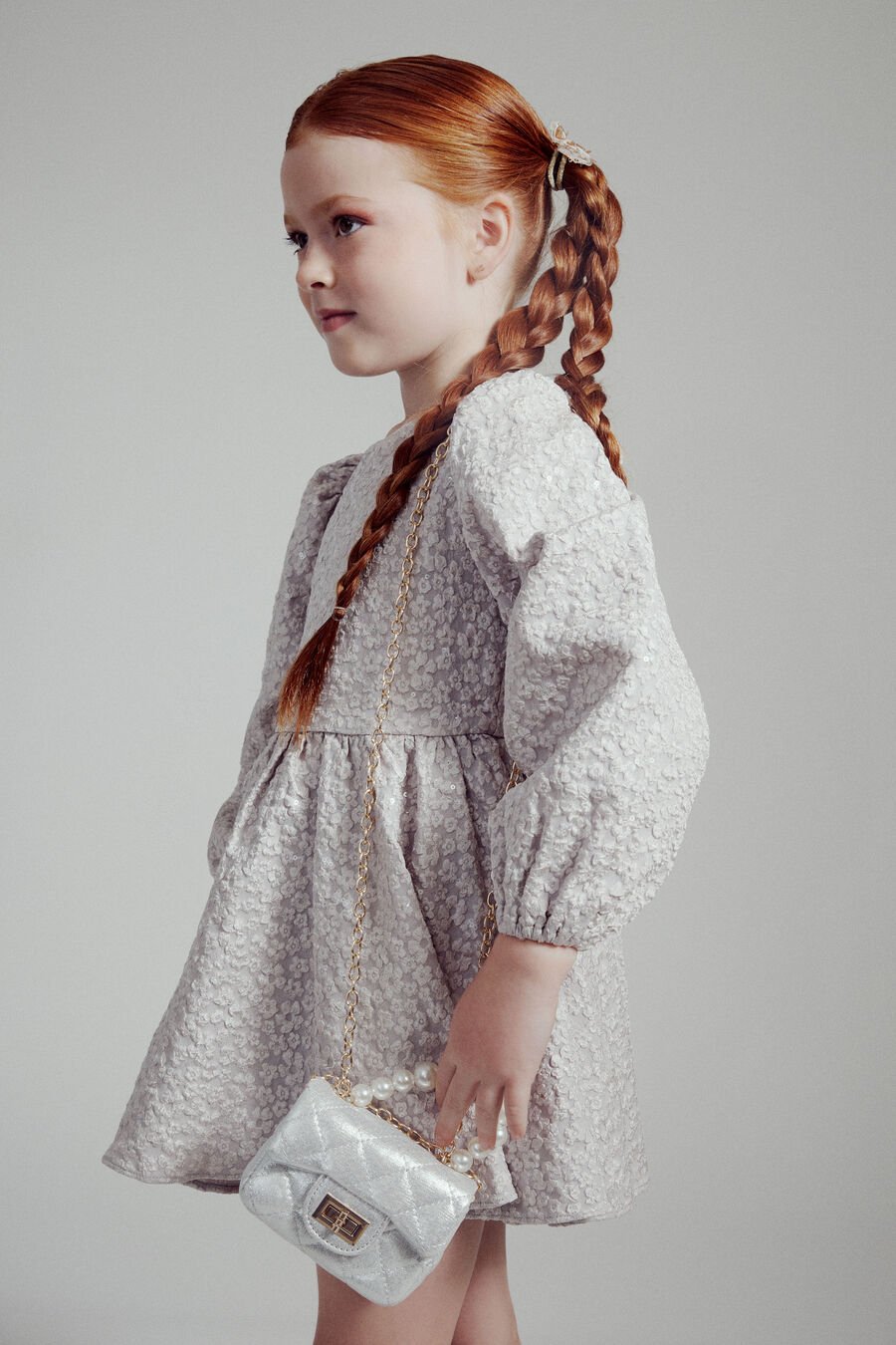 MIRAE MINI DRESS in colour SILVER