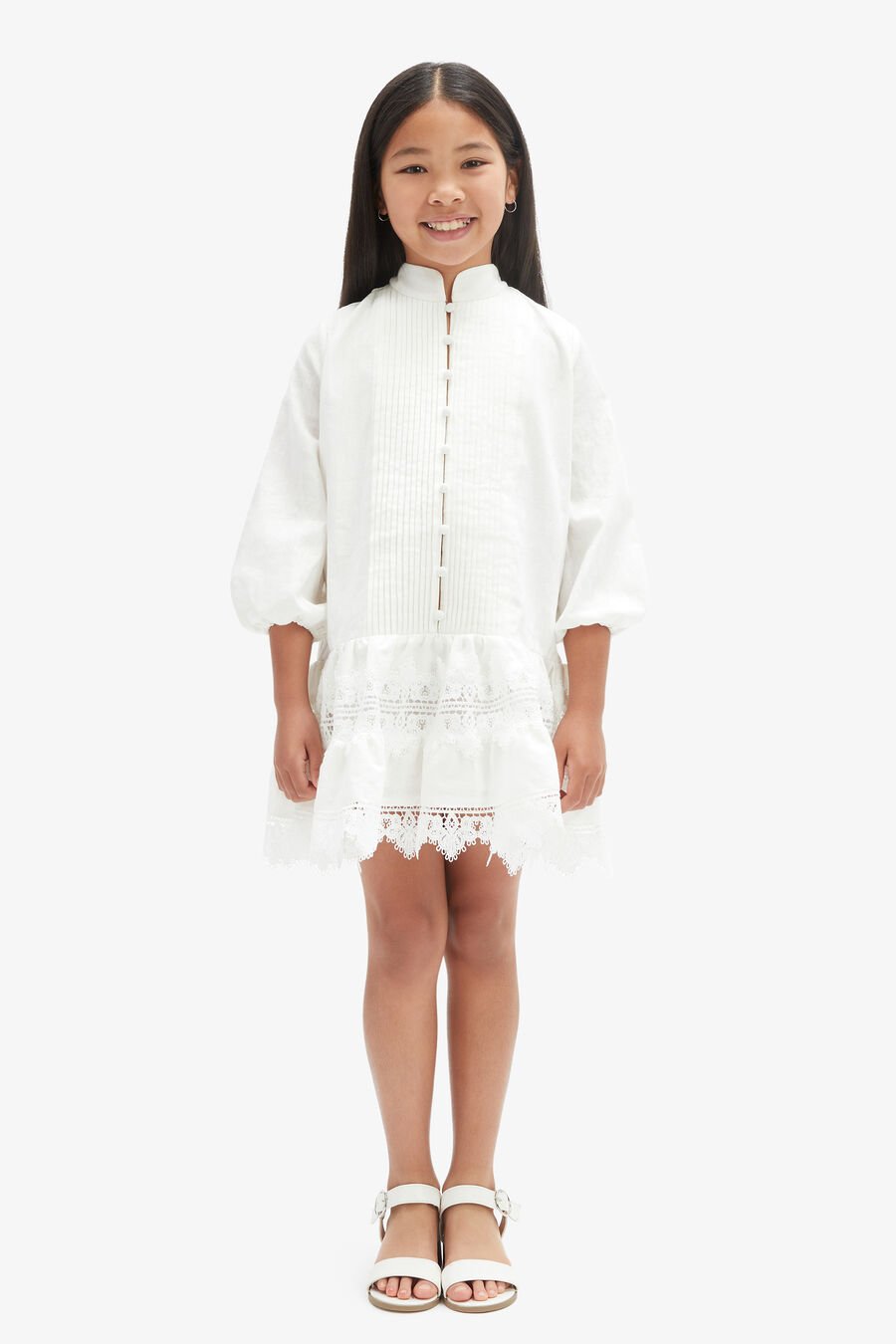 ANAIS MINI SHIRT DRESS in colour WHITE