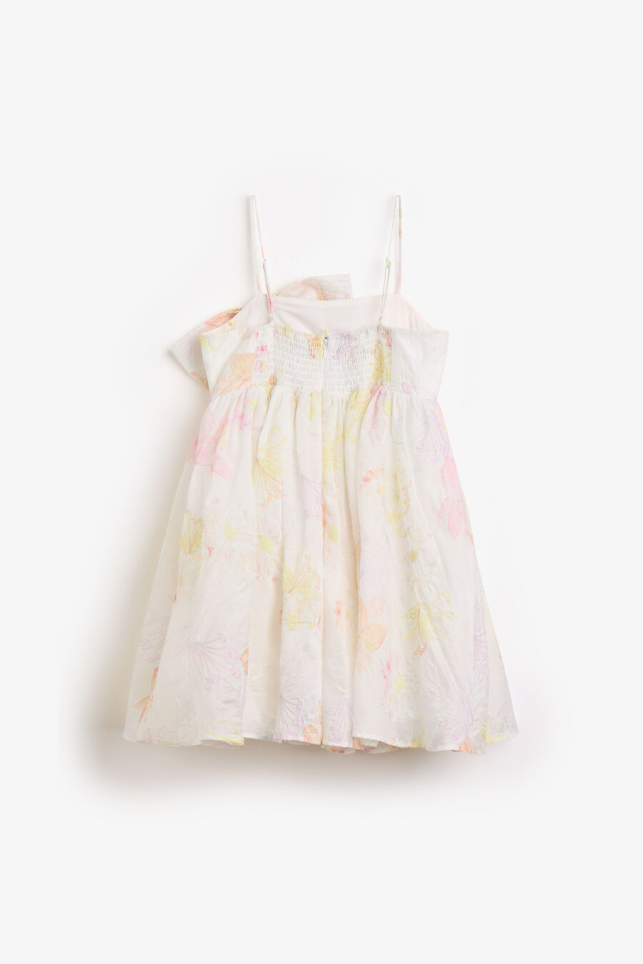 ANAIS BOW MINI DRESS in colour White