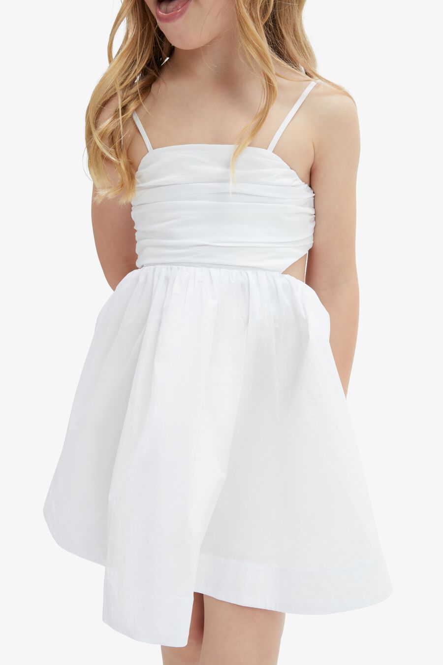 ZARELA POPLIN DRESS in colour ORCHIDWHT