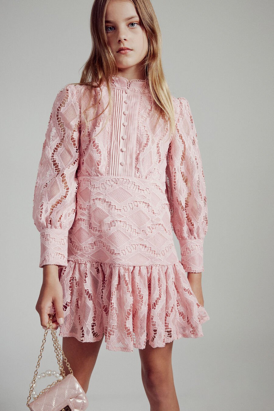 TALINA LACE DRESS in colour Cloud Pink