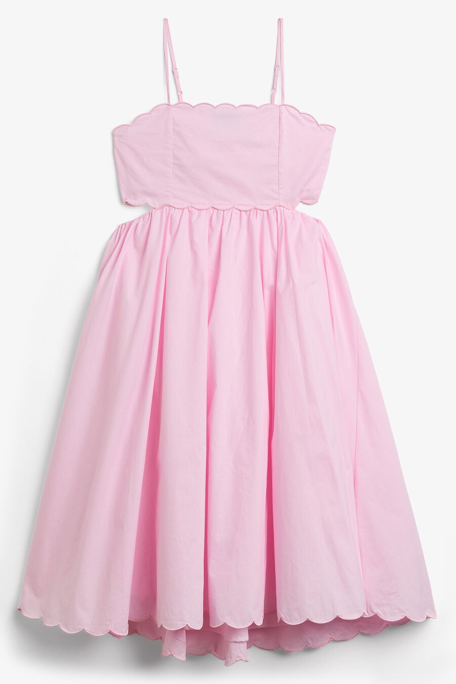ZARIA MIDI POPLIN DRESS in colour Bliss Pink