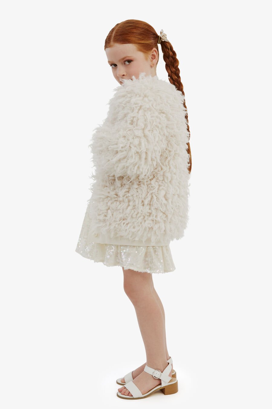 JESSIE FLUFFY CARDI in colour CREAM