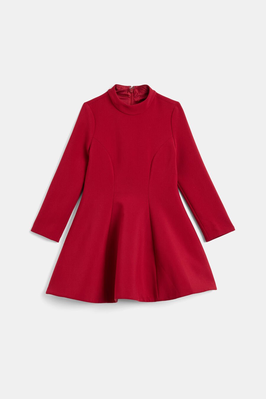 ZOE LONG SLEEVE MINI DRESS in colour Burgundy