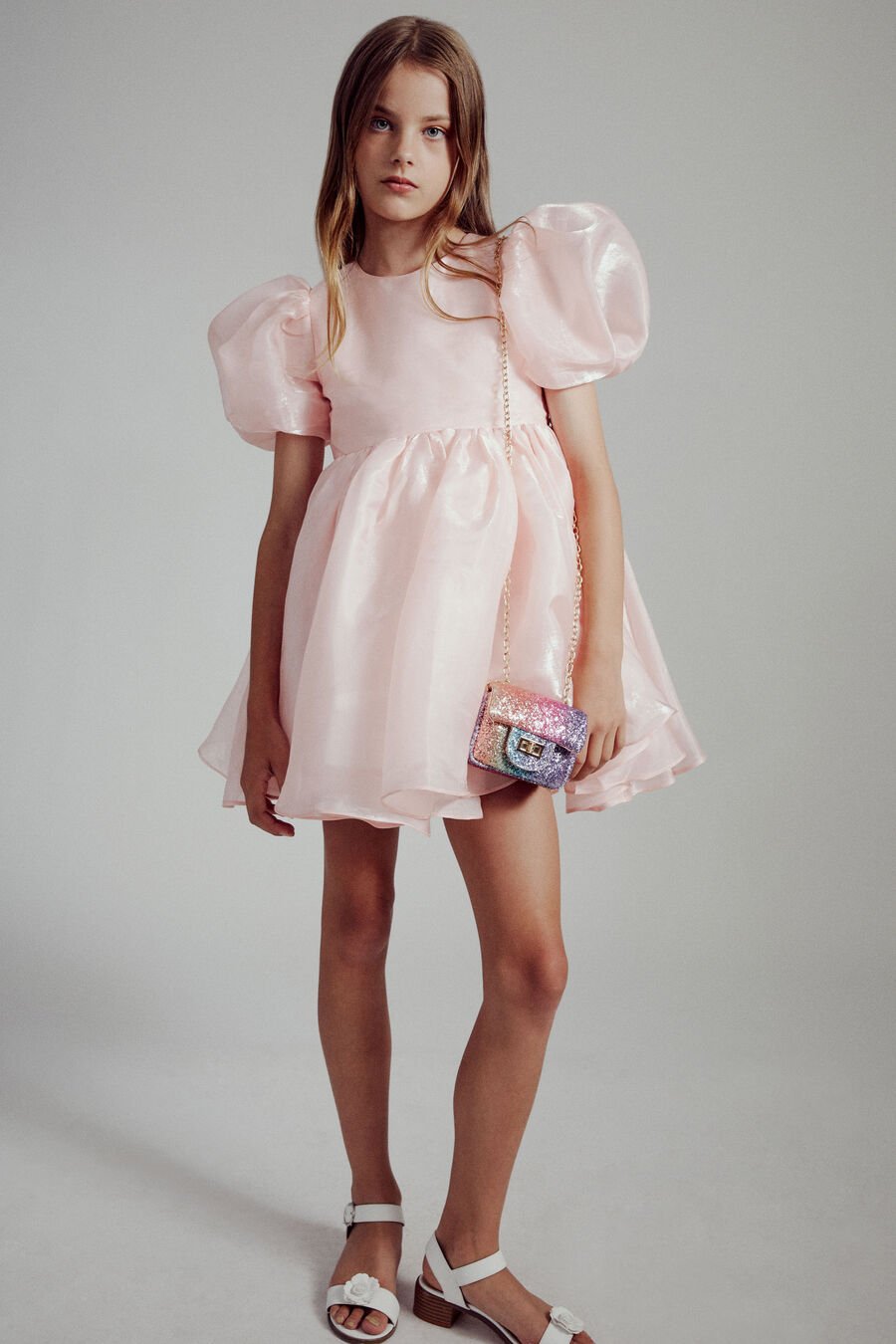 HALINA MINI DRESS in colour Powder Pink