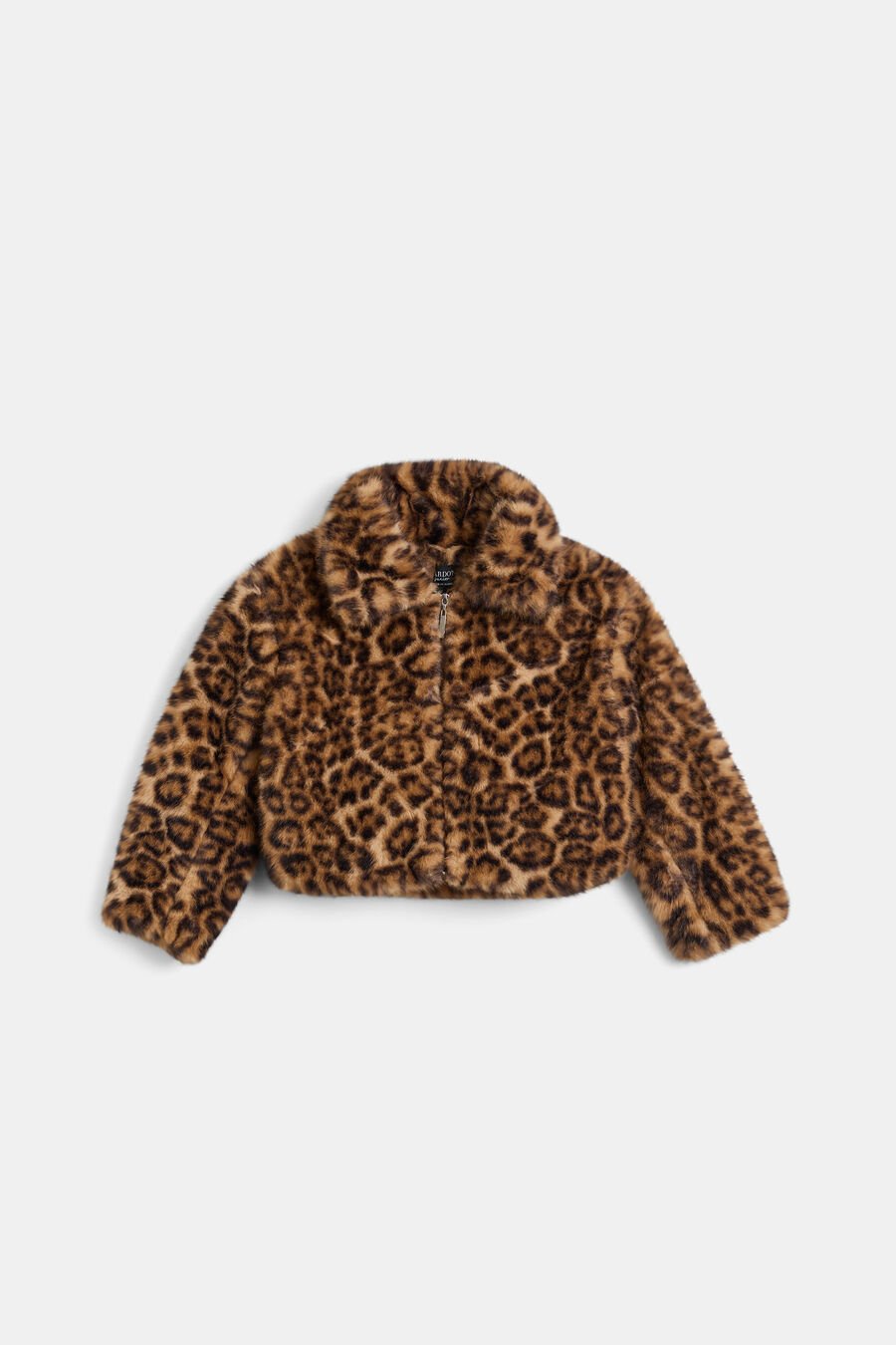 Girls Sylvie Leopard Faux Fur Jacket