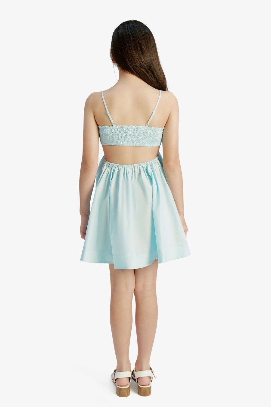 ZARELA POPLIN DRESS in colour AQUA