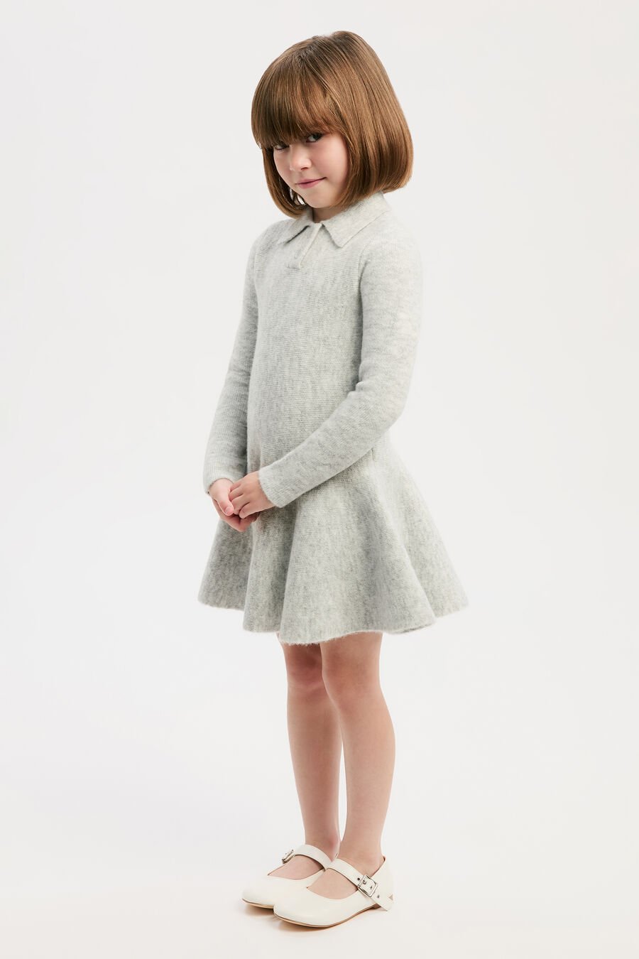 LEXTER MINI KNIT DRESS in colour Dove Grey