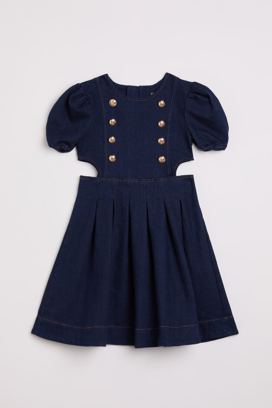 Girls Pleat Denim Mini Dress