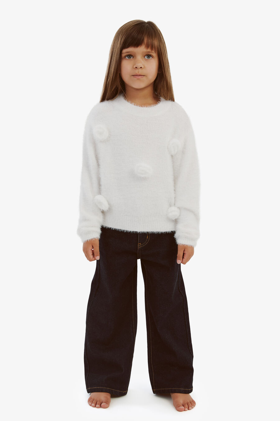OPHELIA ROSETTE TOP in colour IVORY