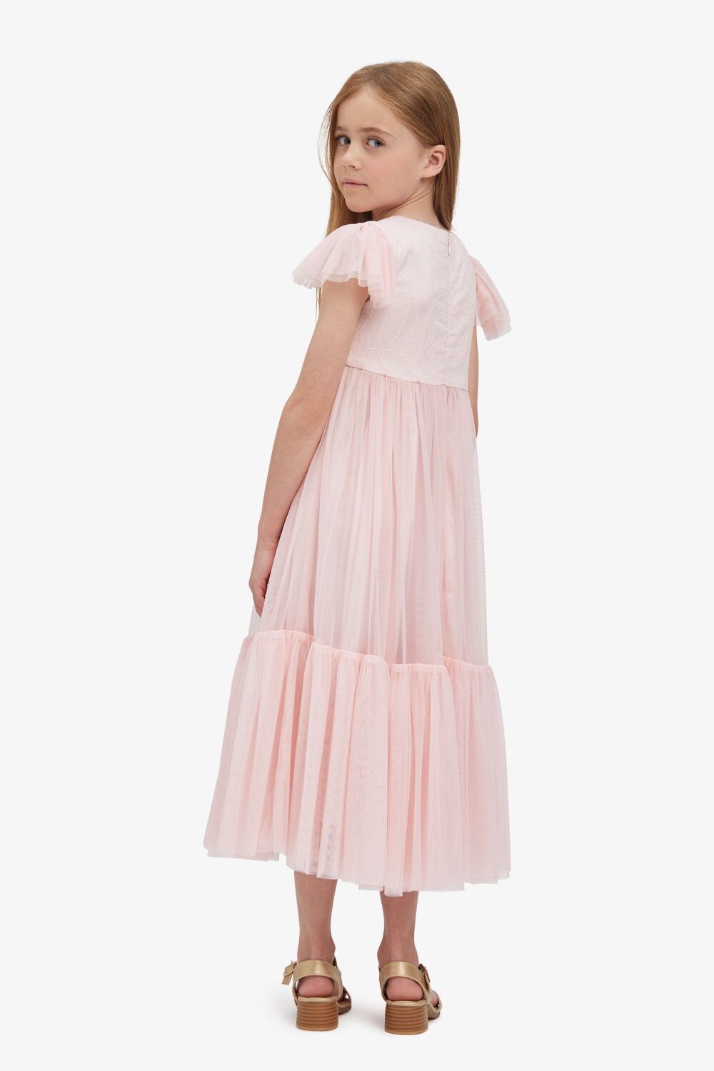 GIRLS KAIA TULLE GOWN in colour JET SET
