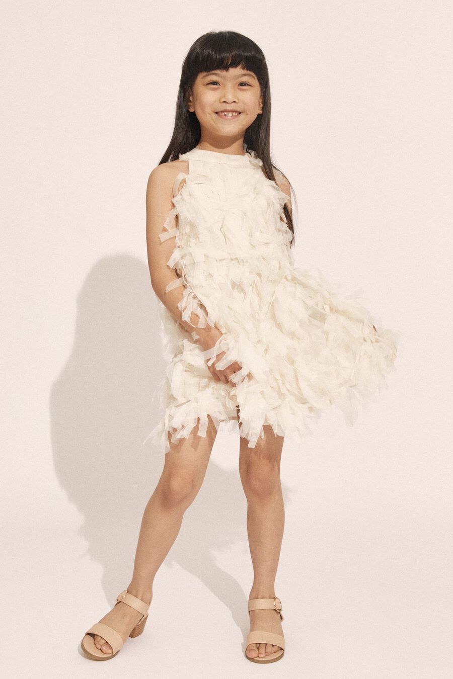 ELLE MINI HALTER DRESS in colour IVORY