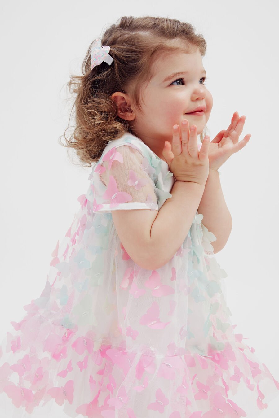 BUTTERFLY TIERED DRESS in colour RAINBOW