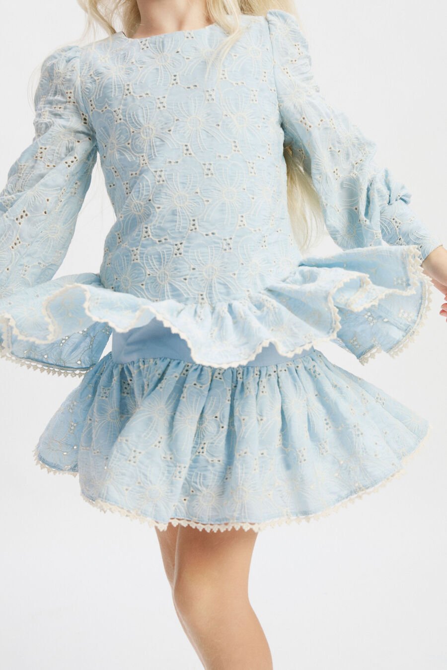 CAMILLE MINI DRESS in colour WASHED BLU