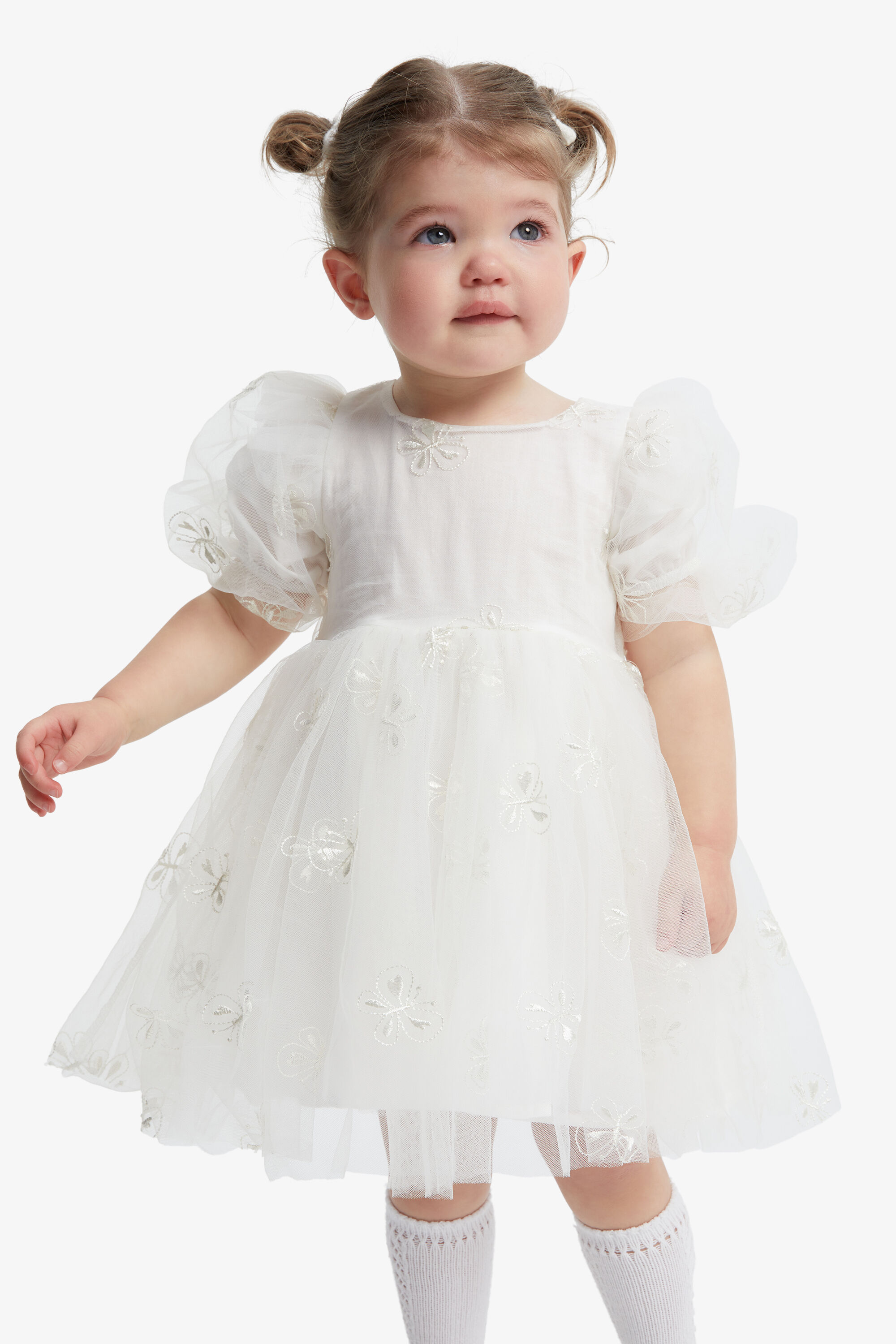 [PAKUA] / ☆ BUTTERFLY BABY DRESS / WHITE Butterfly Birthday Baby Girl Dress, White Flower Girl Dress