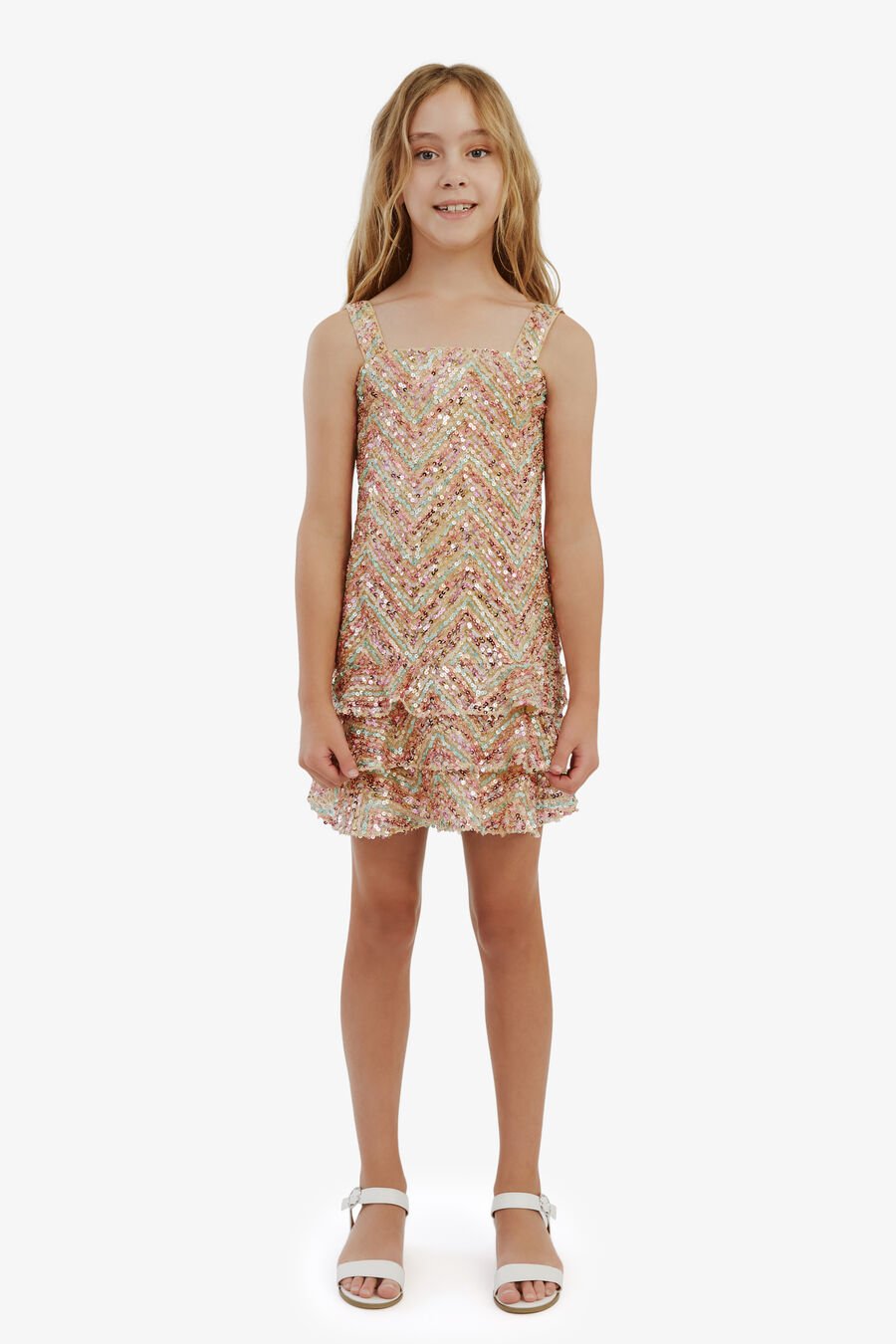 HANNAH SEQUIN DRESS in colour Multi Sequin