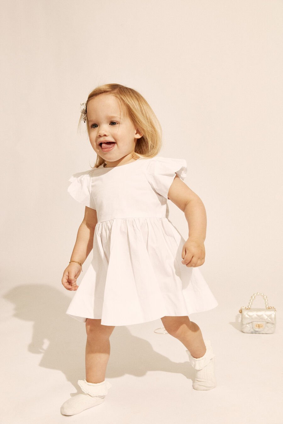 LANAI POPLIN DRESS in colour ORCHID WHT