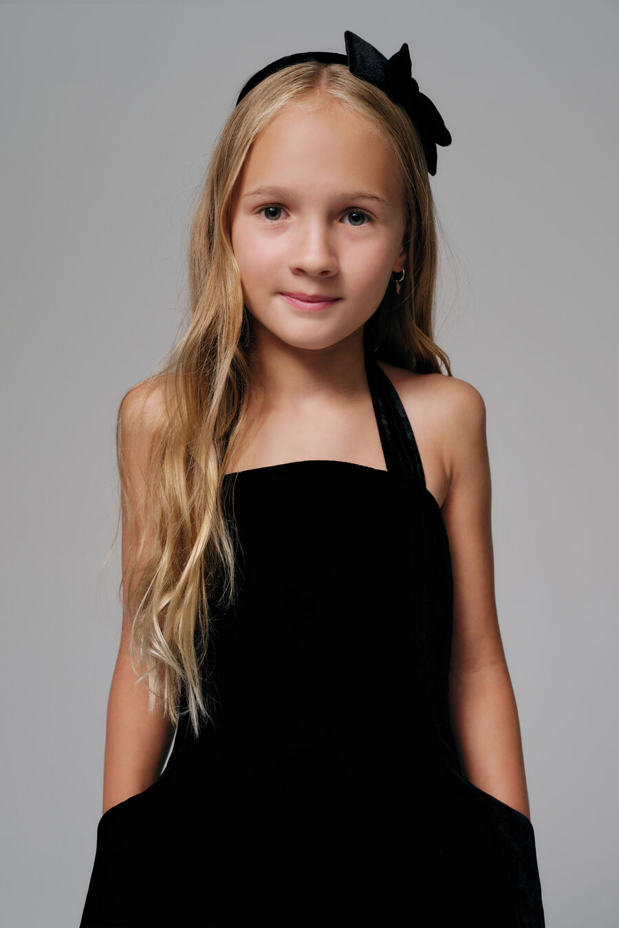 Girls Nevelle Velvet Mini Dress
