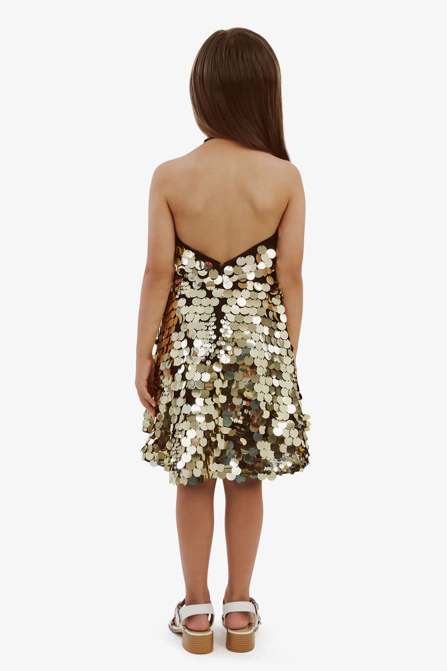 SEQUIN HALTER DRESS in colour GOLDFOIL