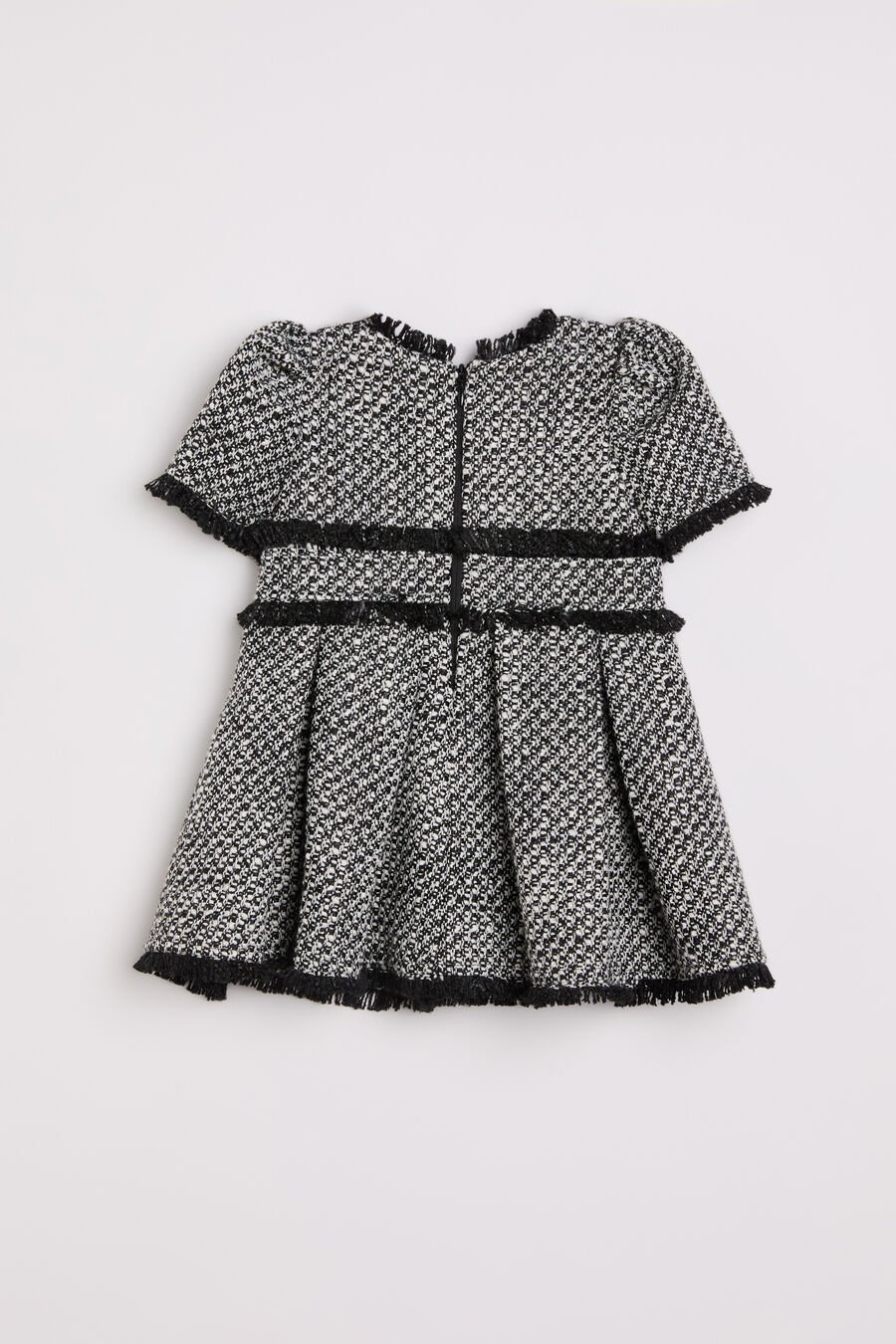 DELFINA BOUCLE DRESS in colour Black & White