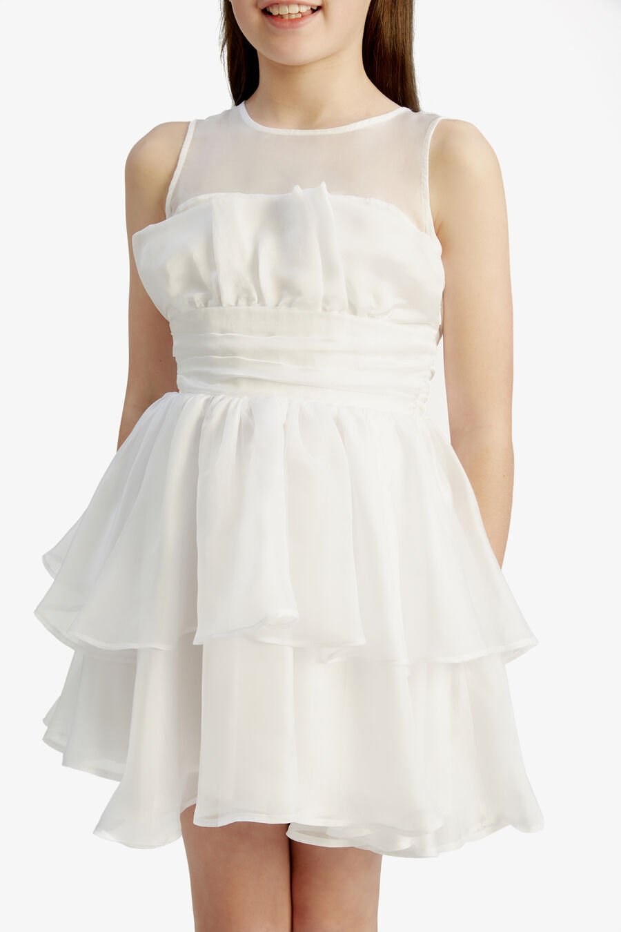 FALLON ORGANZA MINI DRESS in colour ORCHIDWHT