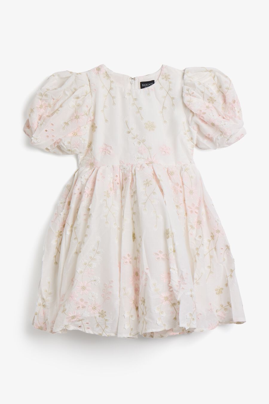 Girls Embroidered Poof Mini Dress