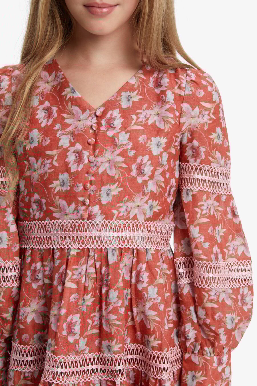 CARMINIA PRINTED MINI DRESS in colour RED FLORAL